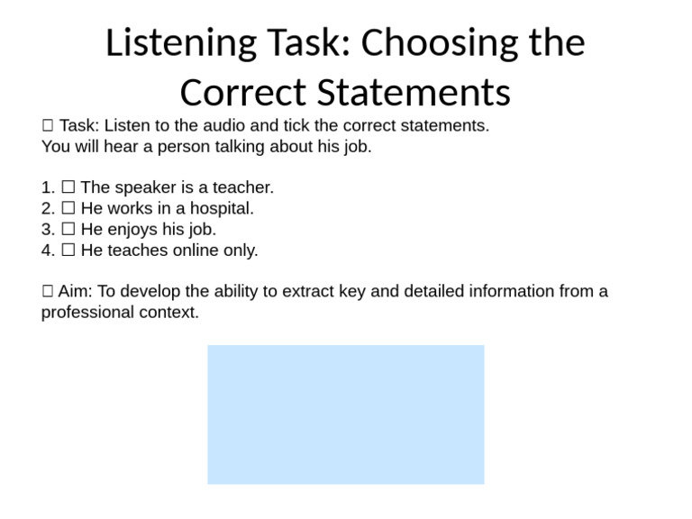 Listening Task Slide | PDF