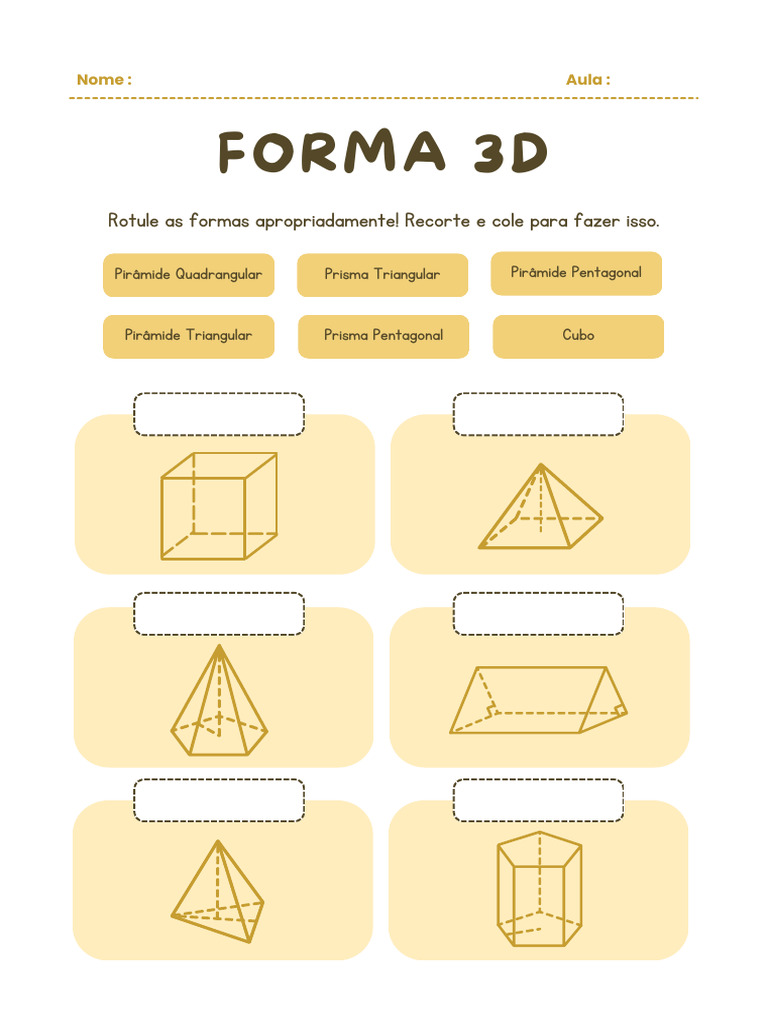 Identificação de Formas 3D para Aula | PDF
