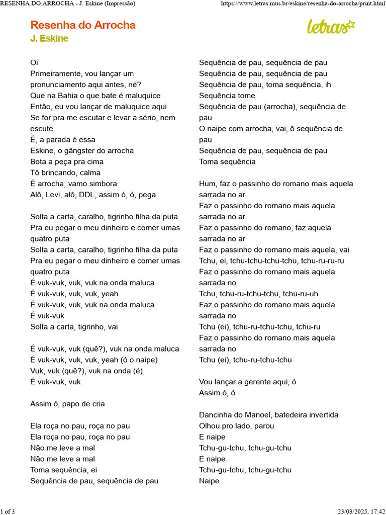 Resenha do Arrocha - J. Eskine | PDF