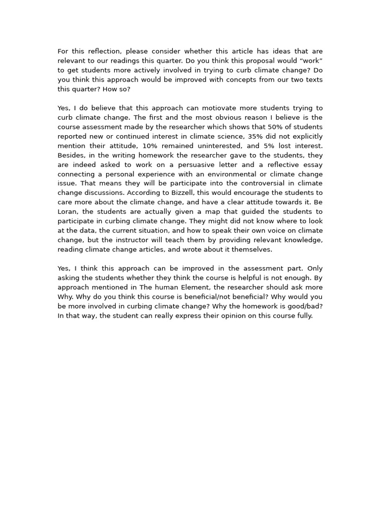 Engaging Students in Climate Action | PDF
