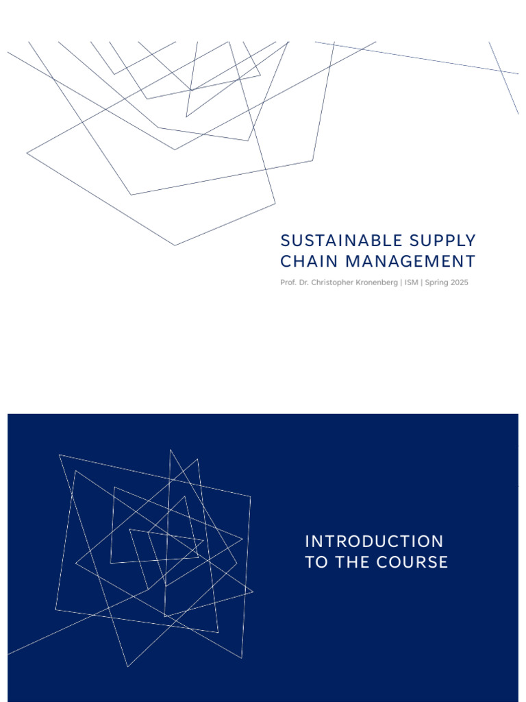 Sustainable Supply Chain Management Course | PDF | Supply Chain ...