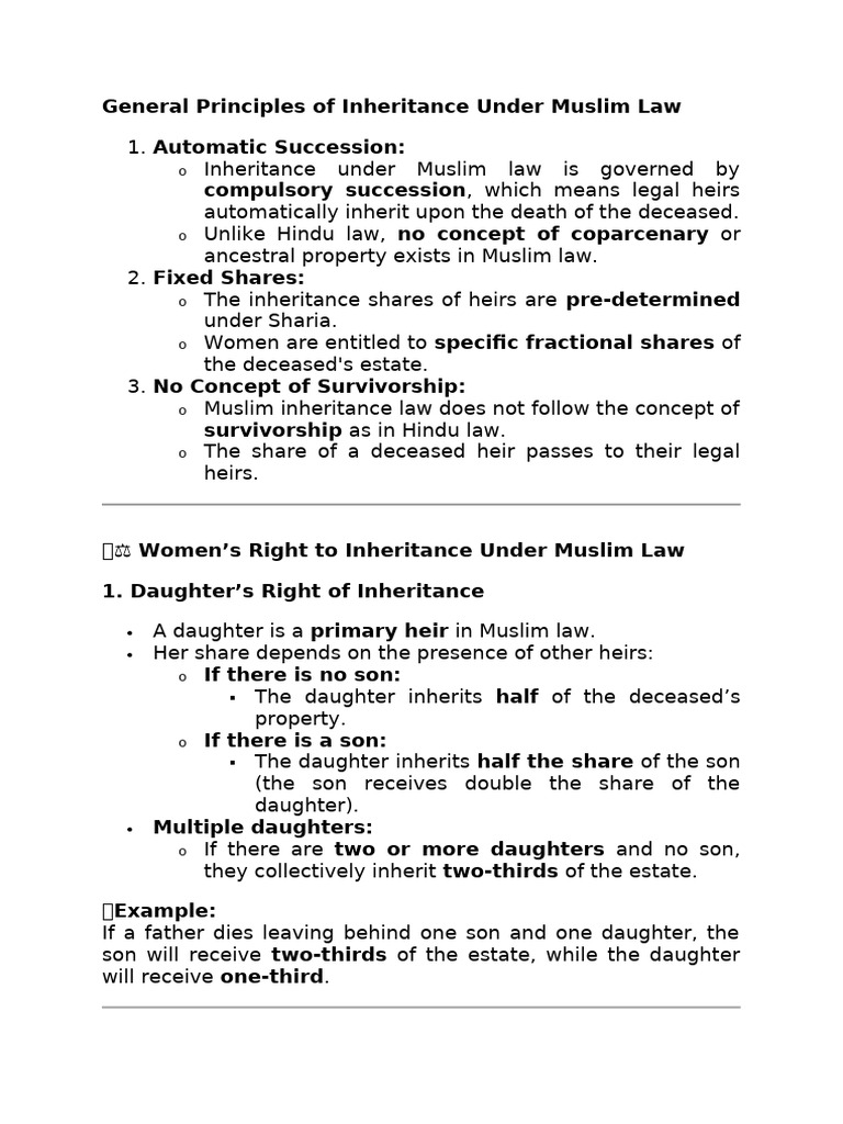 Women's Right To Inheritance Under Muslim Law | PDF | Inheritance | Sibling