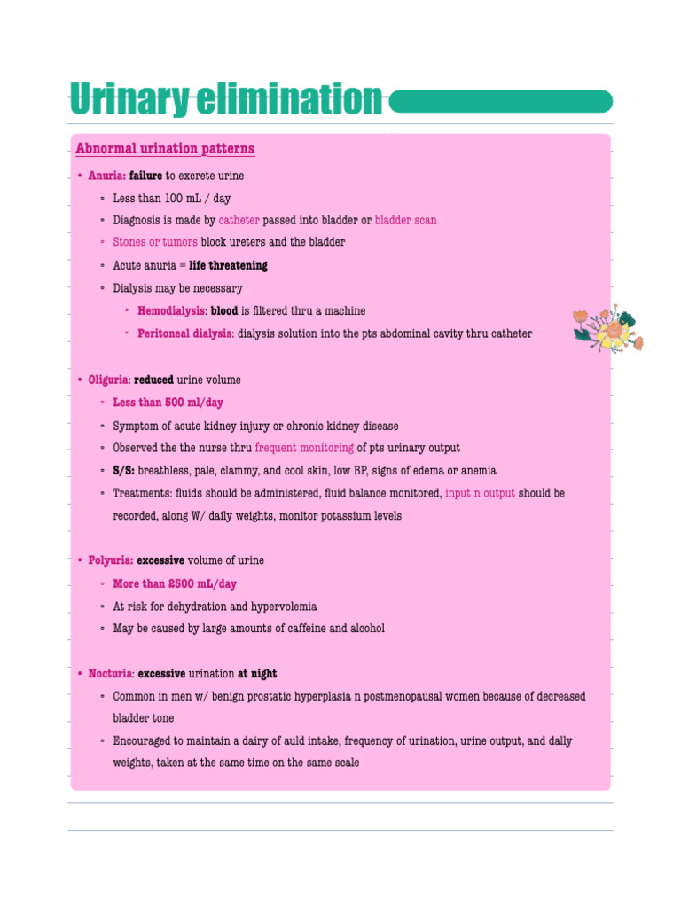 Urinary Elimination Disorders Explained | PDF | Urinary Incontinence ...