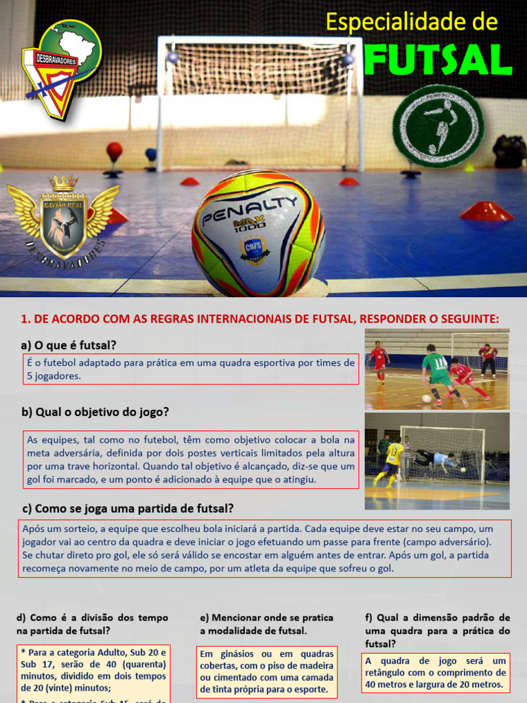 Guia Completo sobre Futsal: Regras e História | PDF | Futebol | Jogos ...