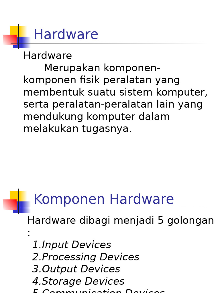 Komponen Hardware dan Software Komputer | PDF
