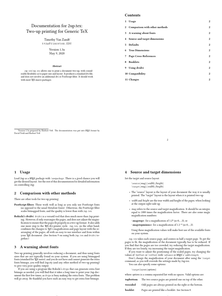 2 Up | PDF | Te X | Page Layout