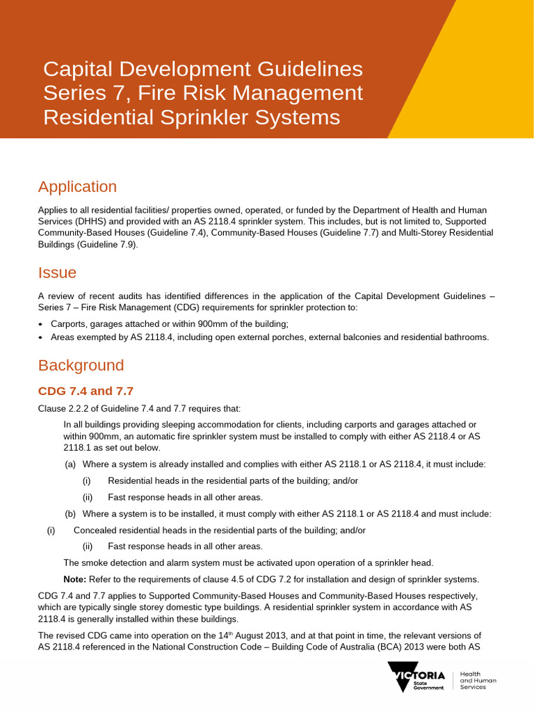 Sprinkler Guidelines for Residential Safety | PDF | Fire Sprinkler ...