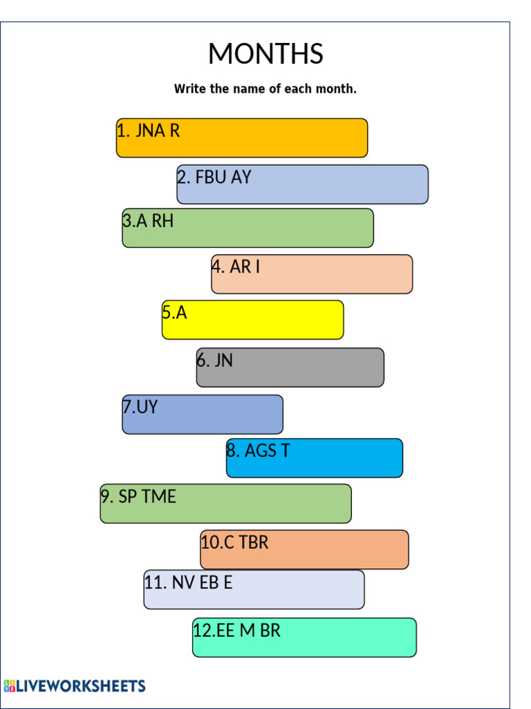 List of Month Names | PDF