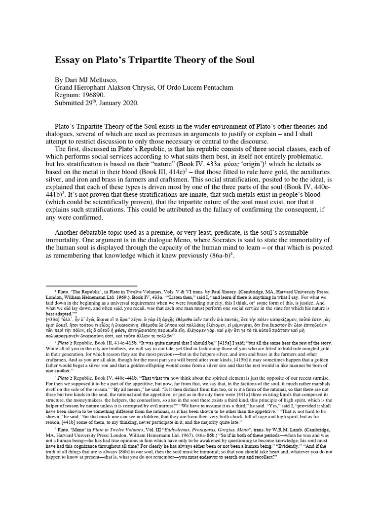 Plato's Tripartite Soul Theory Explained | PDF | Soul | Reason