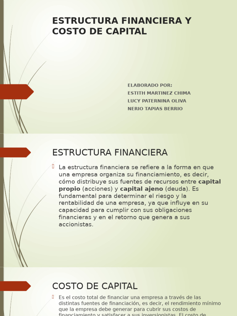 Estructura Financiera y Costo de Capital | PDF | Compartir (Finanzas ...