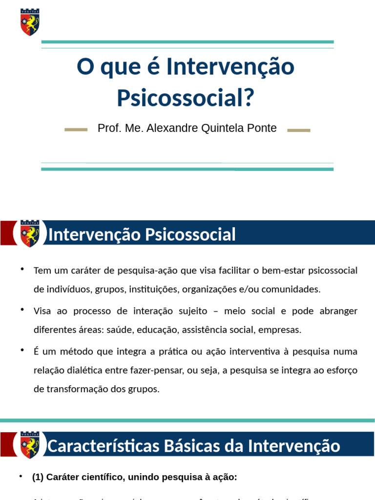 O que é Intervenção Psicossocial | PDF | Psicologia Social | Science