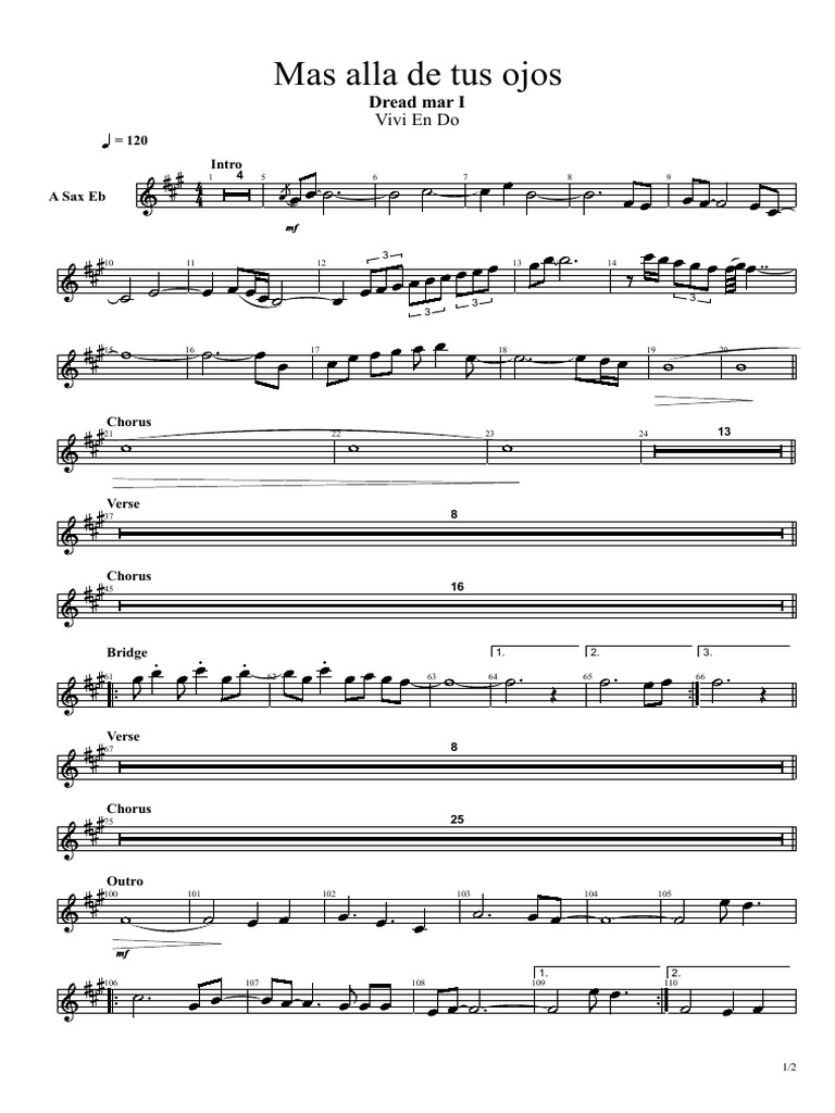 Mas Allá de Tus Ojos - Dread Mar I | PDF | Song Structure | Vocal Music