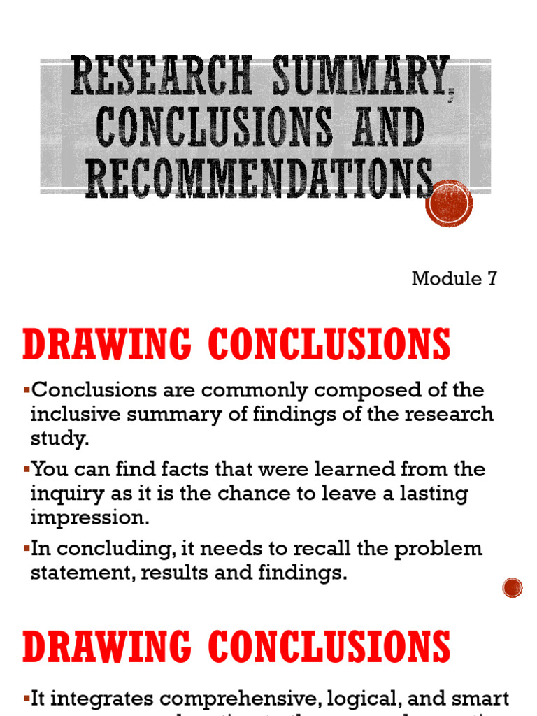 Conclusions and Recommendations Guide | PDF | Inquiry | Epistemology