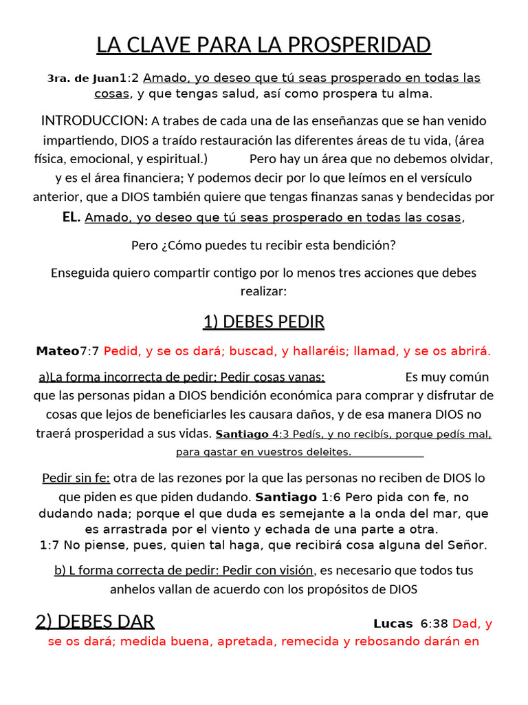 Claves para la Prosperidad Financiera | PDF | Diezmo | Creencia ...