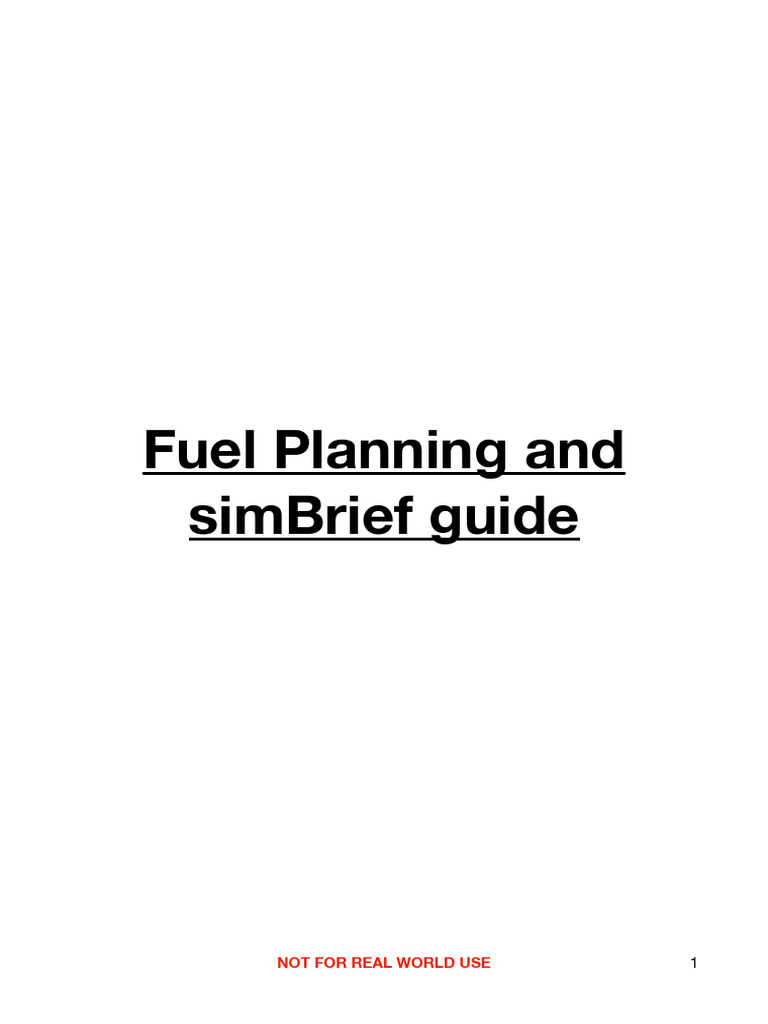 Fuel Planning and SimBrief Guide | PDF | Air Traffic Control | Airspeed