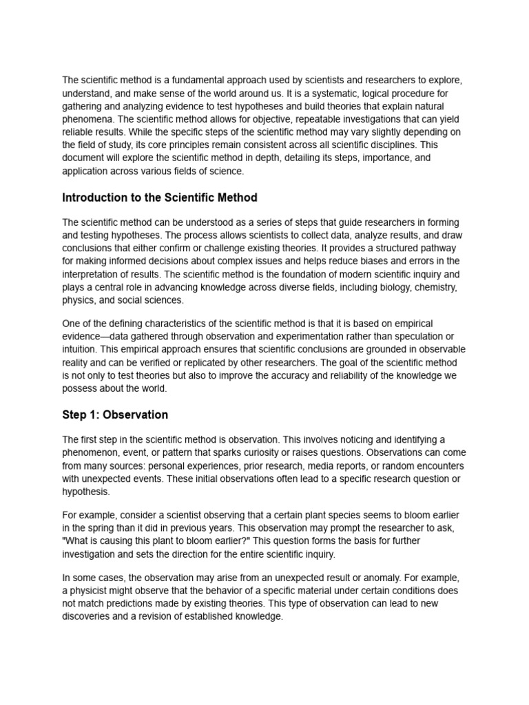 Understanding the Scientific Method | PDF | Scientific Method | Science
