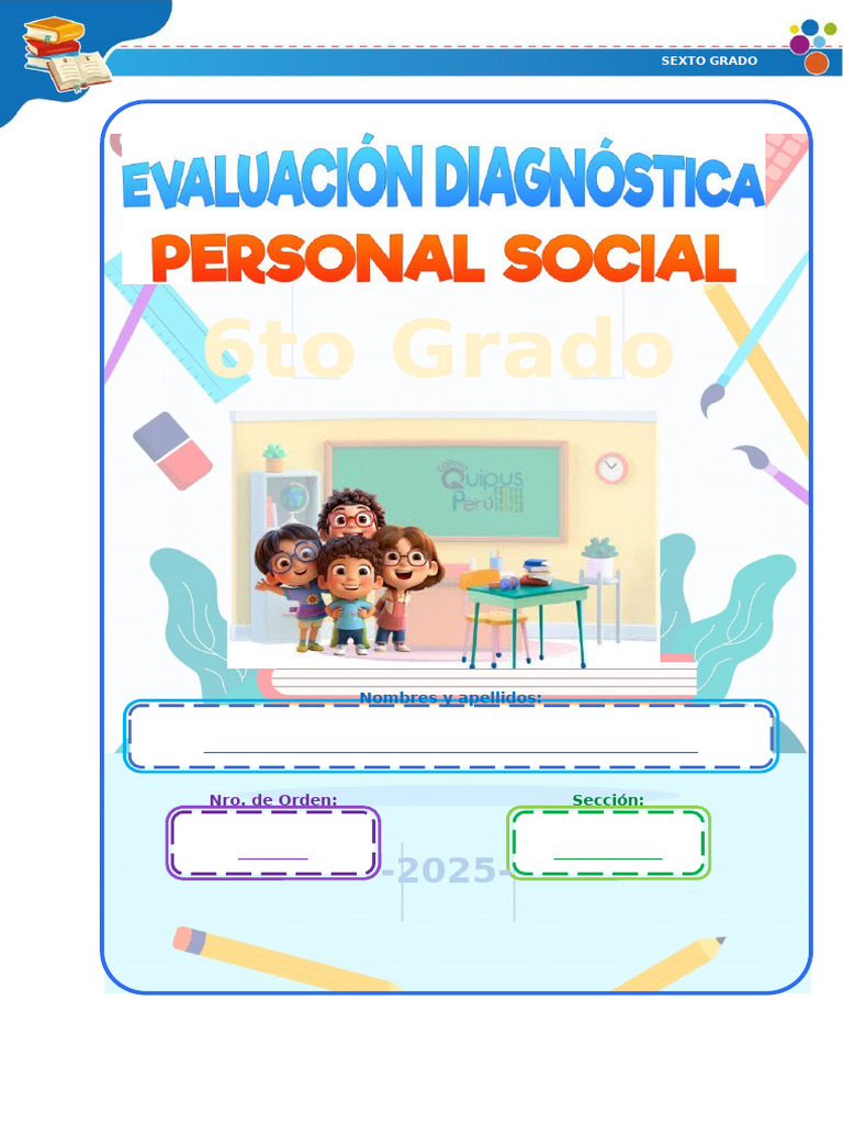 Evaluación de Personal Social 6to Grado | PDF | Sicología