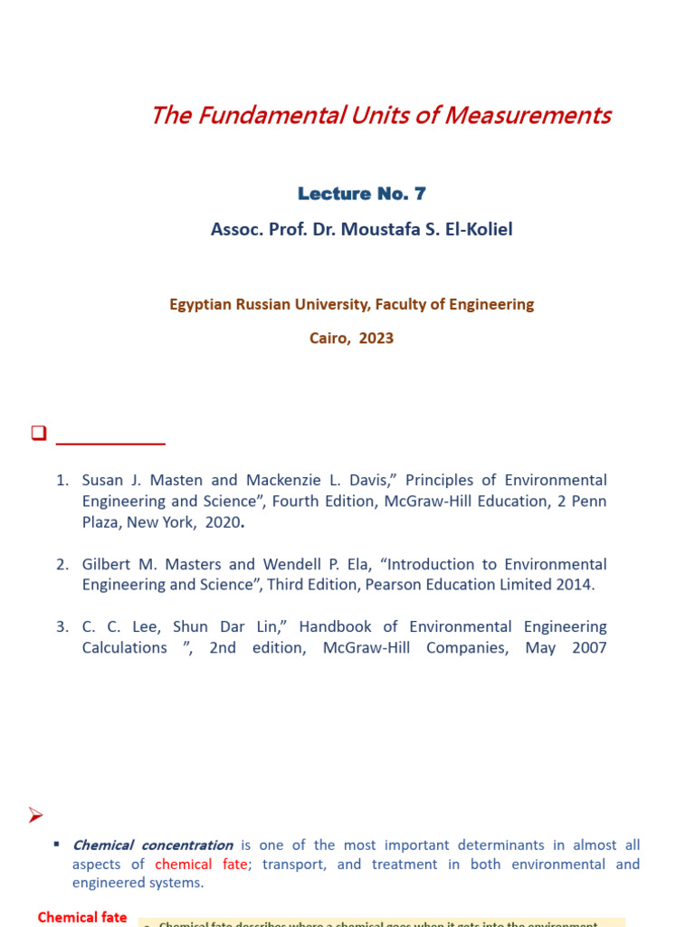 Measurement Units in Environmental Engineering | PDF | Parts Per ...