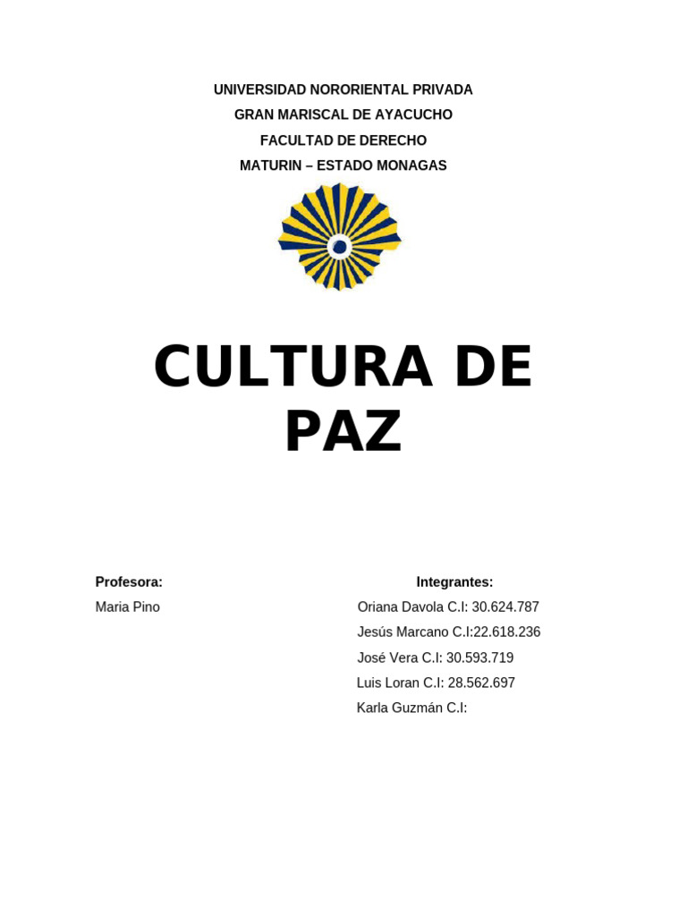 Cultura de Paz y Tipos de Violencia | PDF | Violencia | Desigualdad social