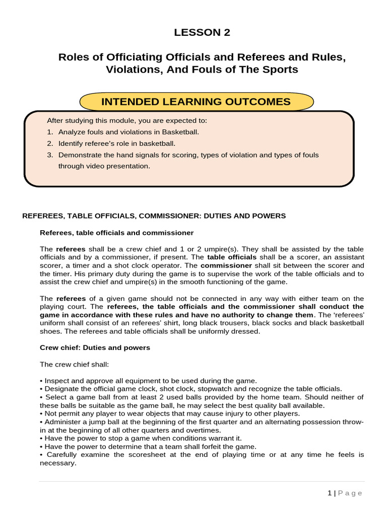 Bped 221 Lesson 2 3 Reference Pdf Volleyball Sports