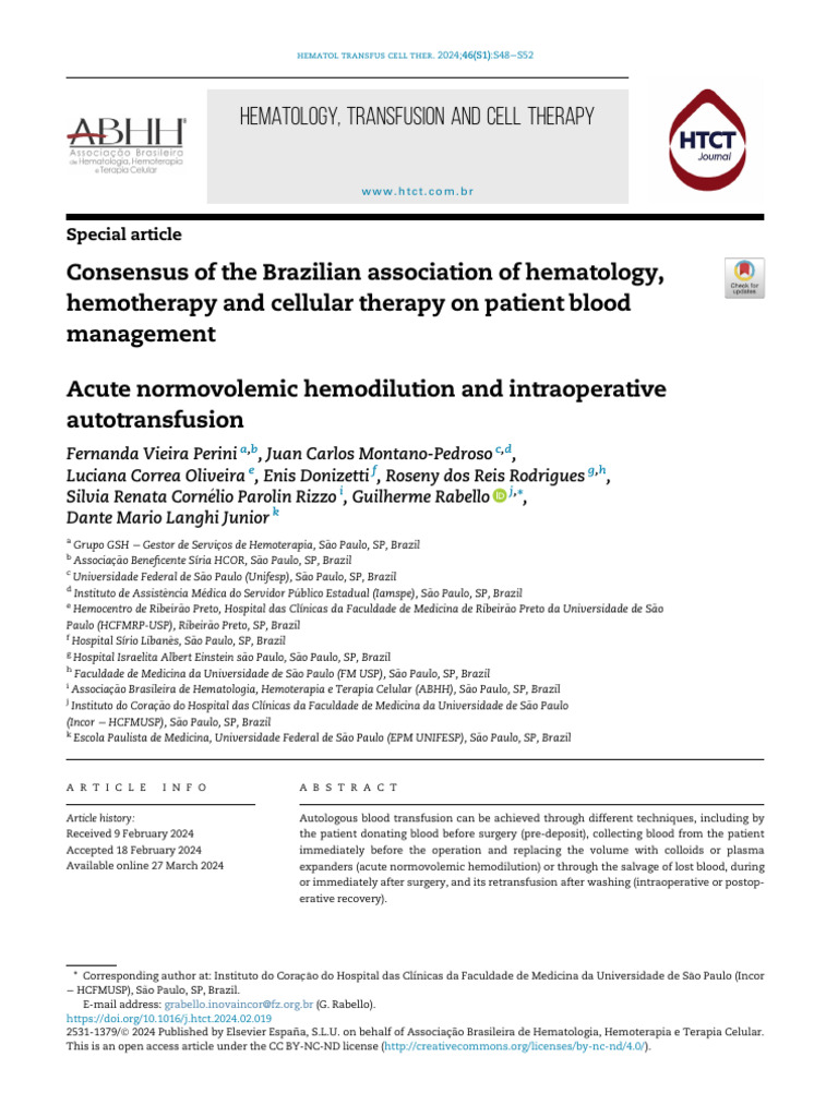 Consensus of The Brazilian Association of Hematology | PDF | Blood ...