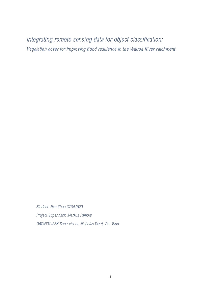 Remote Sensing for Flood Resilience Analysis | PDF | Lidar | Color
