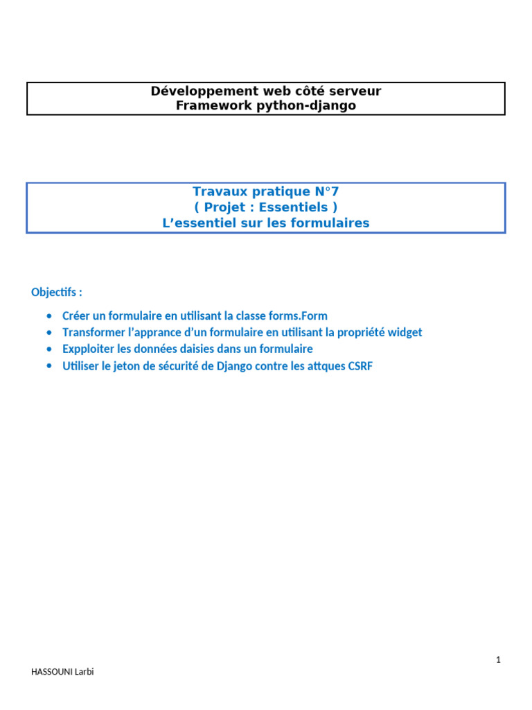Formulaire Django : Création et Validation | PDF | JavaScript ...