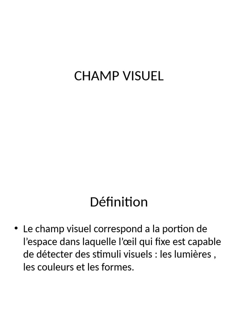 Définition et Types de Champ Visuel | PDF | Vision | Lumière