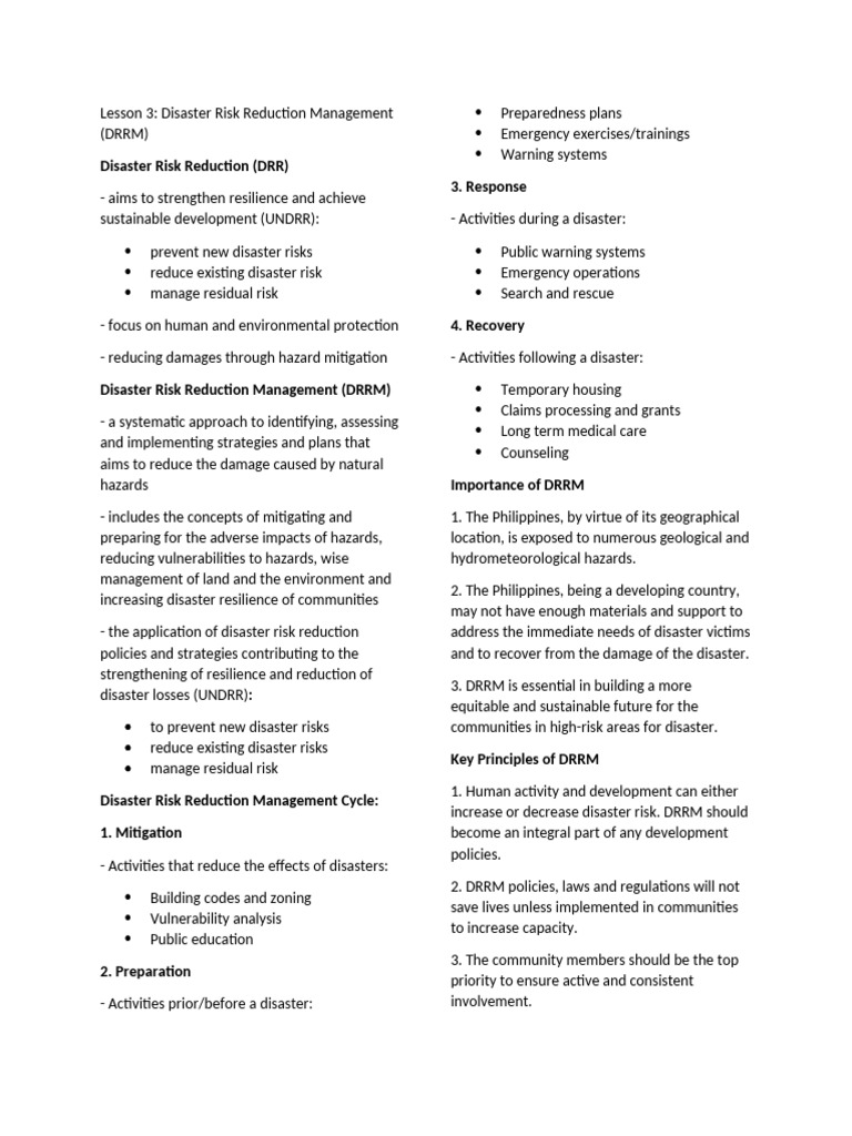 Lesson 3 - Disaster Risk Reduction Management (DRRM) | PDF | Disaster ...