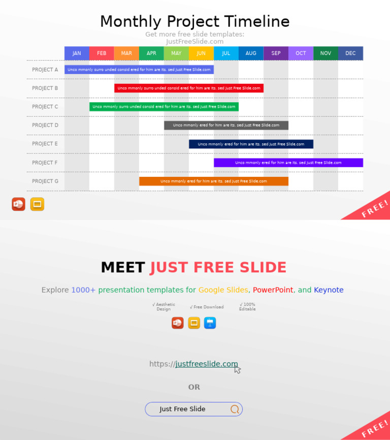 Monthly-Project-Timeline-PPT-Template-by-justfreeslide.com_ | PDF ...