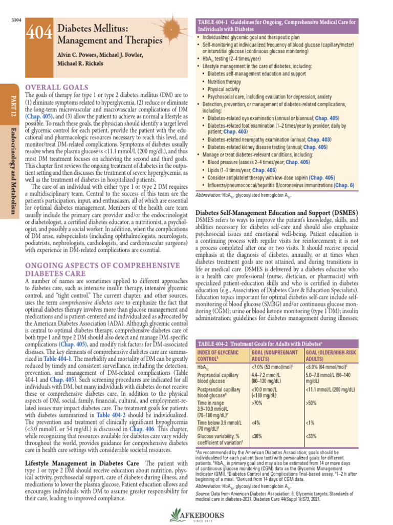 Diabetes Mellitus Management and Therapies | PDF | Diabetes | Diabetes ...