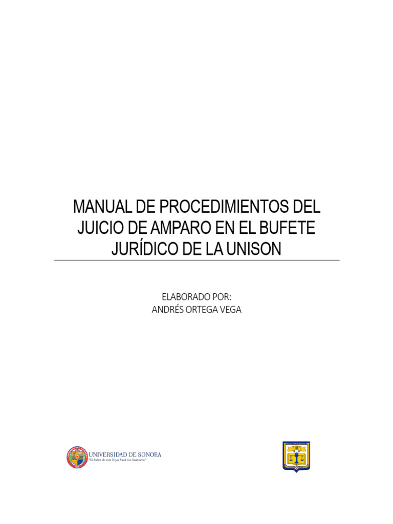 Manual de Procedimientos Del Juicio de Amparo en El Bufete Jurã - Dico ...