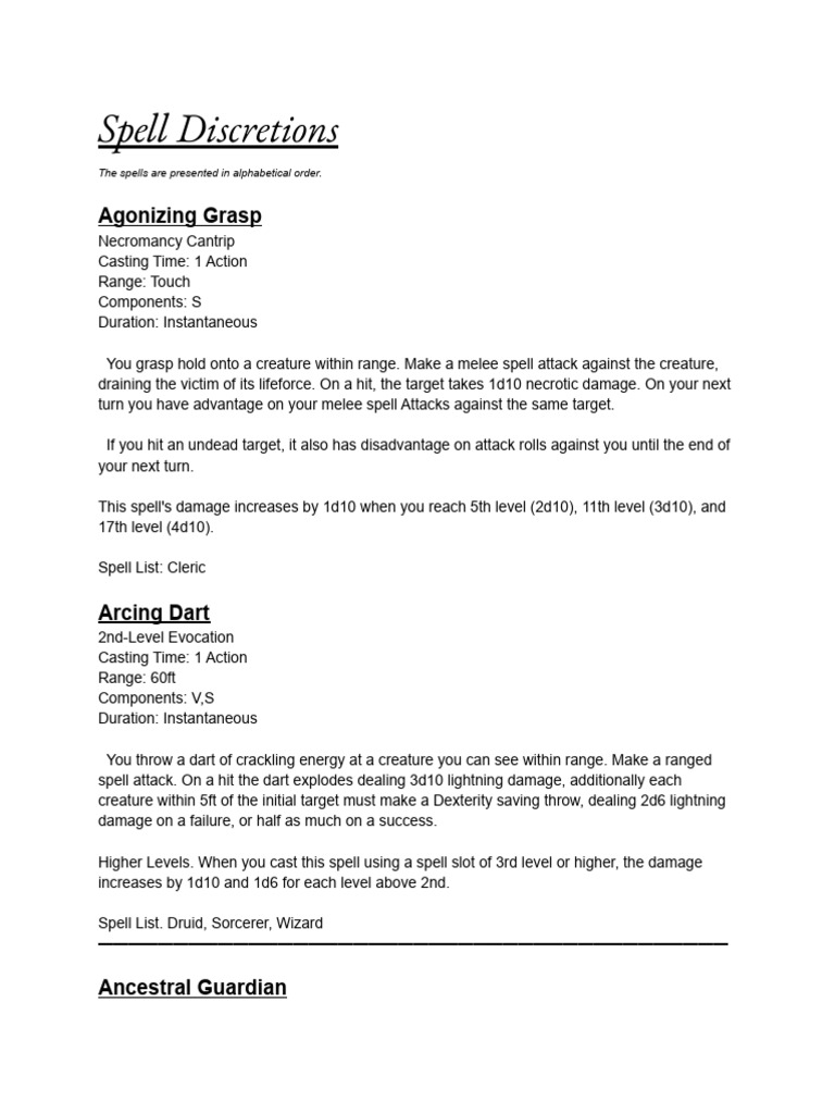 Comprehensive Spell Guide for RPGs | PDF | Magician (Fantasy) | Volcano