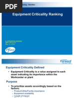 Equipment Criticality Ranking