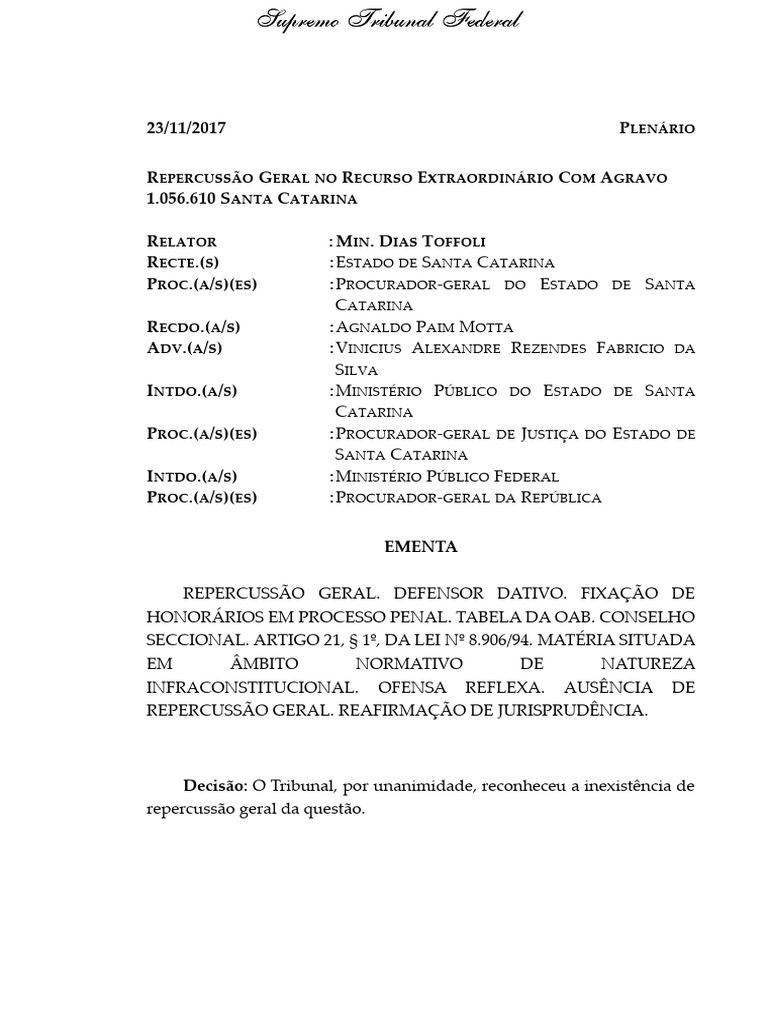 Honorários de Defensores Dativos em SC | PDF | Advogado | Supremos ...