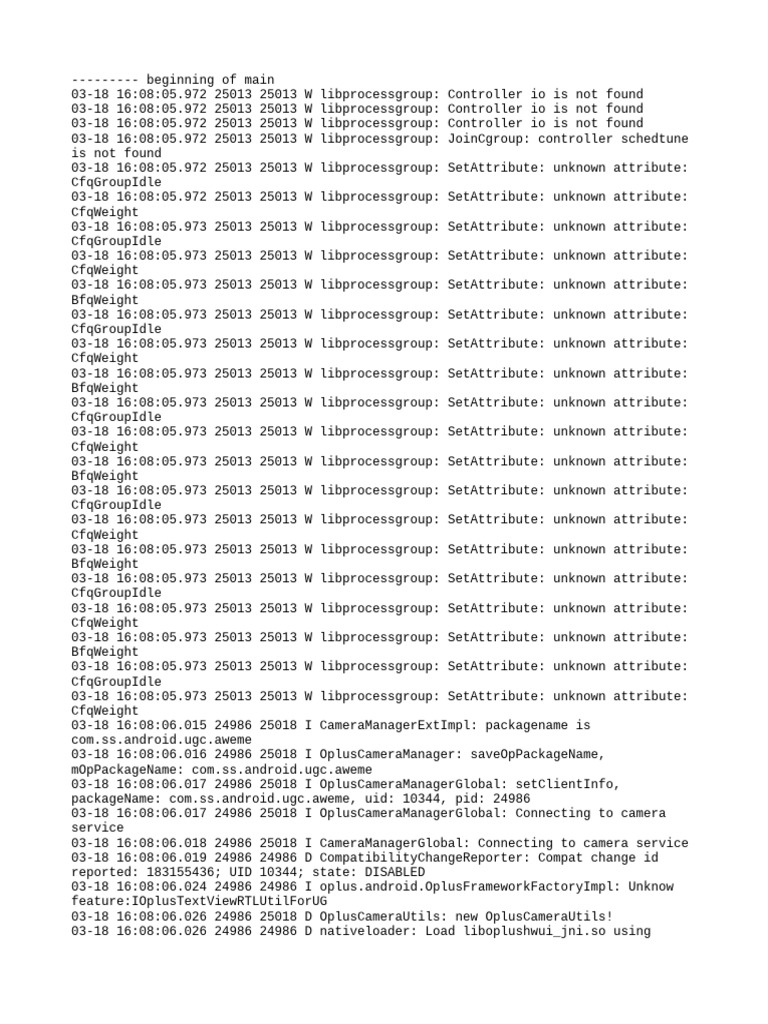 Oplus Camera and Audio Log Errors | PDF | Software | Computing