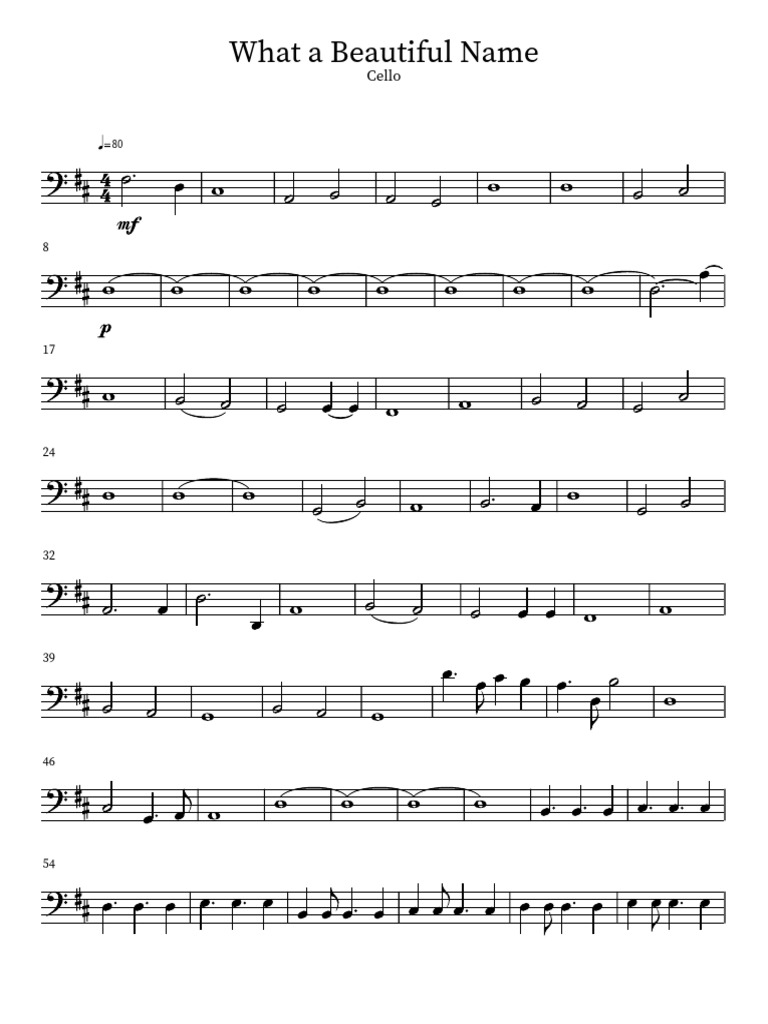 What A Beautiful Name Cello 1 | PDF