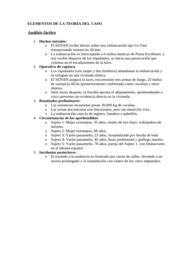 Análisis Fáctico: Elementos de La Teorìa Del Caso | PDF