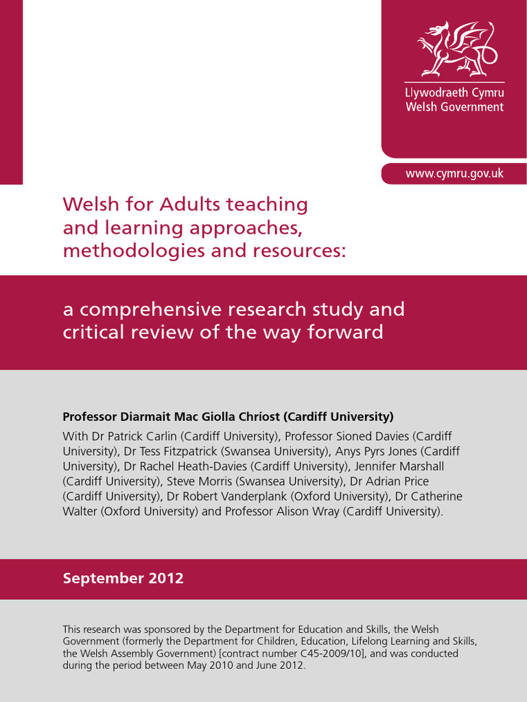 Welsh For Adults Teaching and Learning Approaches, Methodologies and ...
