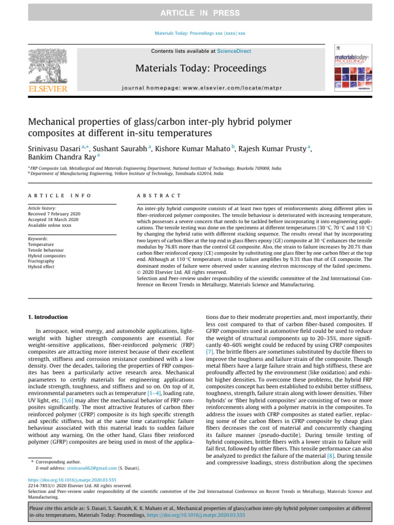 10 1016@j Matpr 2020 03 555 | PDF | Composite Material | Deformation ...