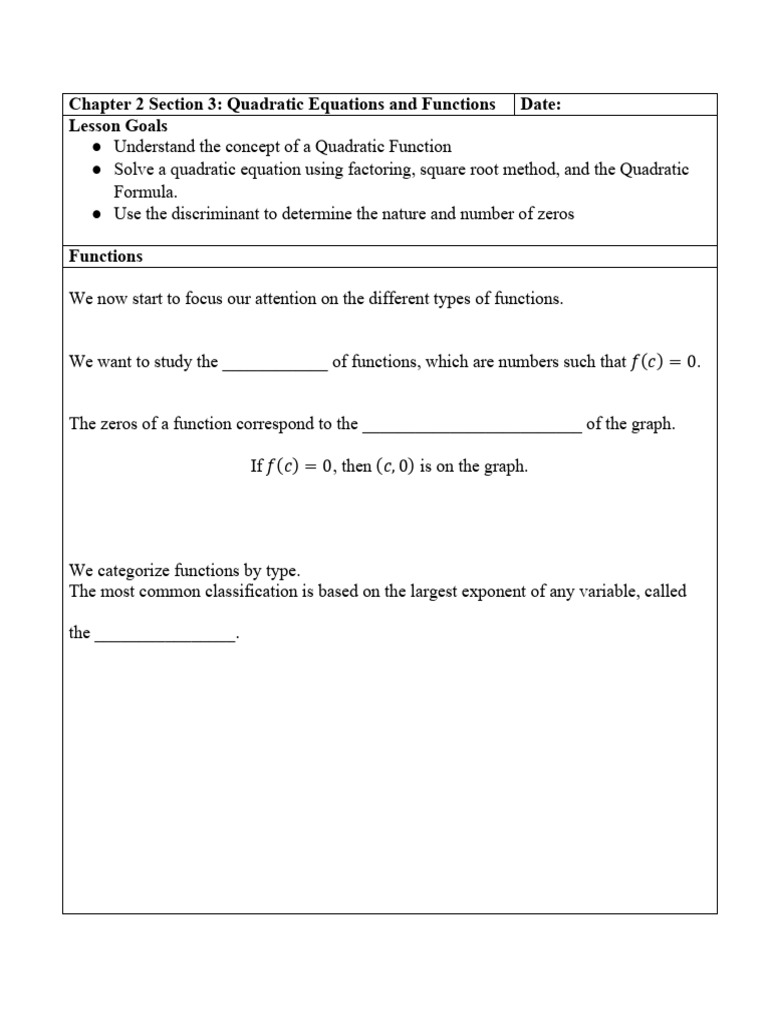 Quadratic Equations and Functions Guide | PDF | Quadratic Equation ...