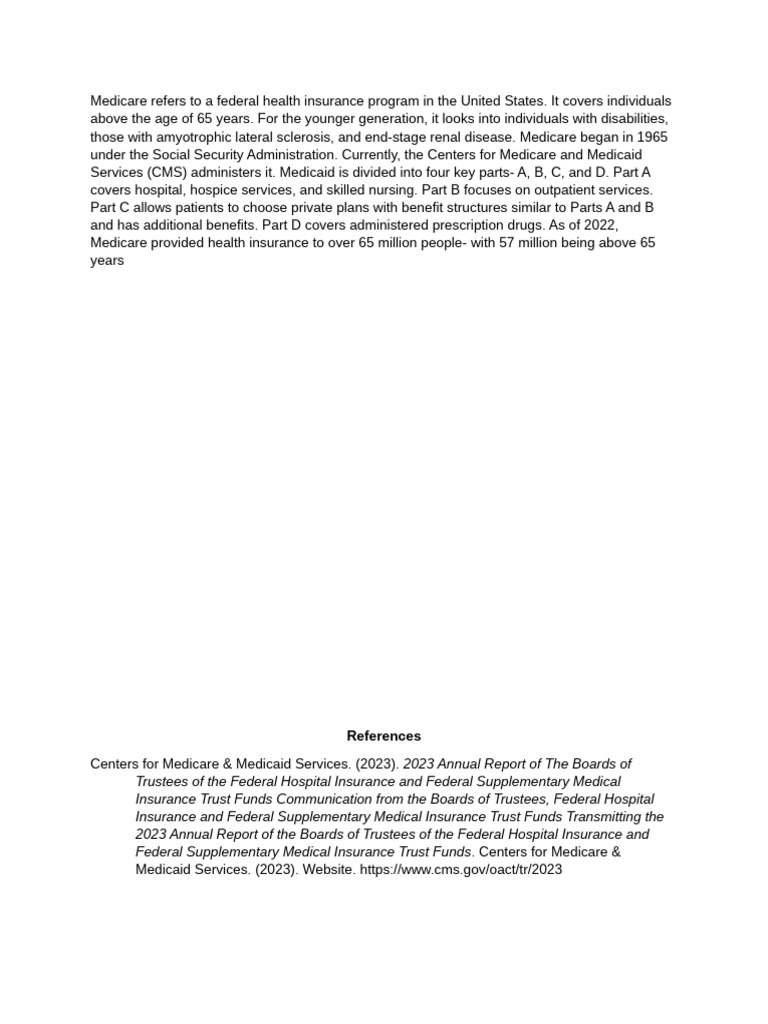 Overview of Medicare Coverage and Parts | PDF