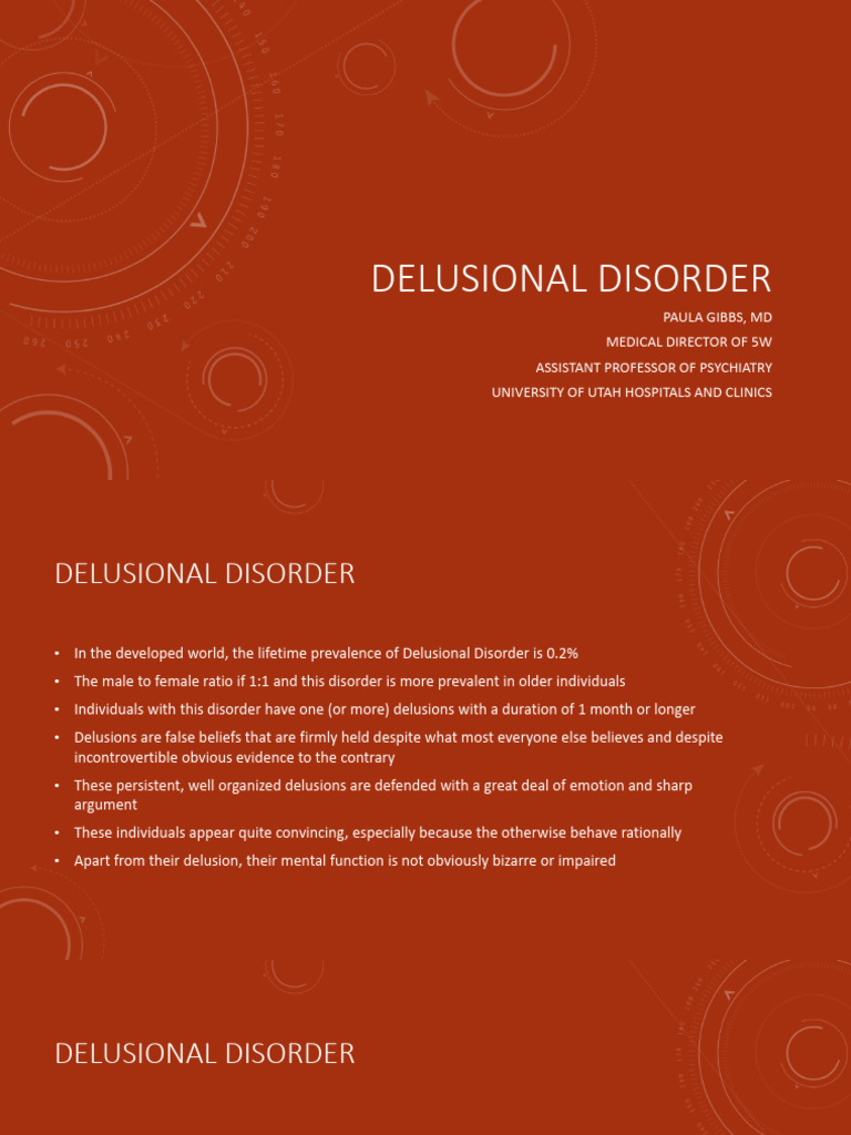 Overview of Delusional Disorder | PDF | Delusion | Mental Disorder