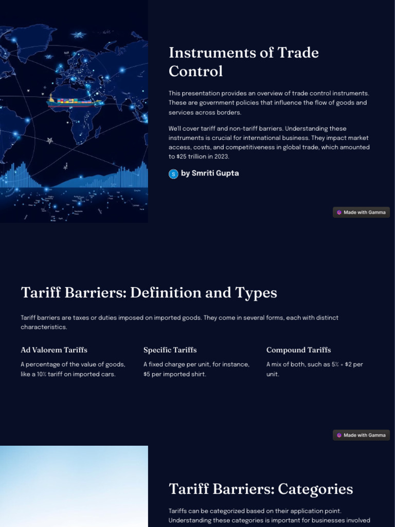Trade Control Instruments Overview | PDF | Non Tariff Barriers To Trade ...