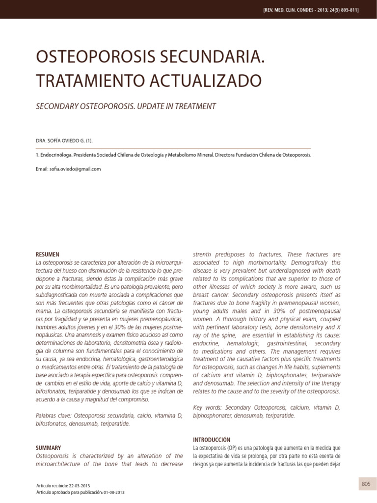 Osteoporosis Secundaria: Diagnóstico y Tratamiento | PDF | Osteoporosis ...