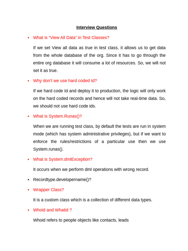Asynchronous Apex Interview Insights | PDF | Databases | Interface ...