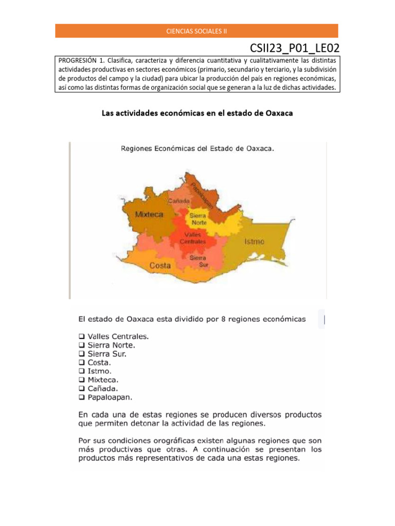 Actividades Económicas en Oaxaca | PDF