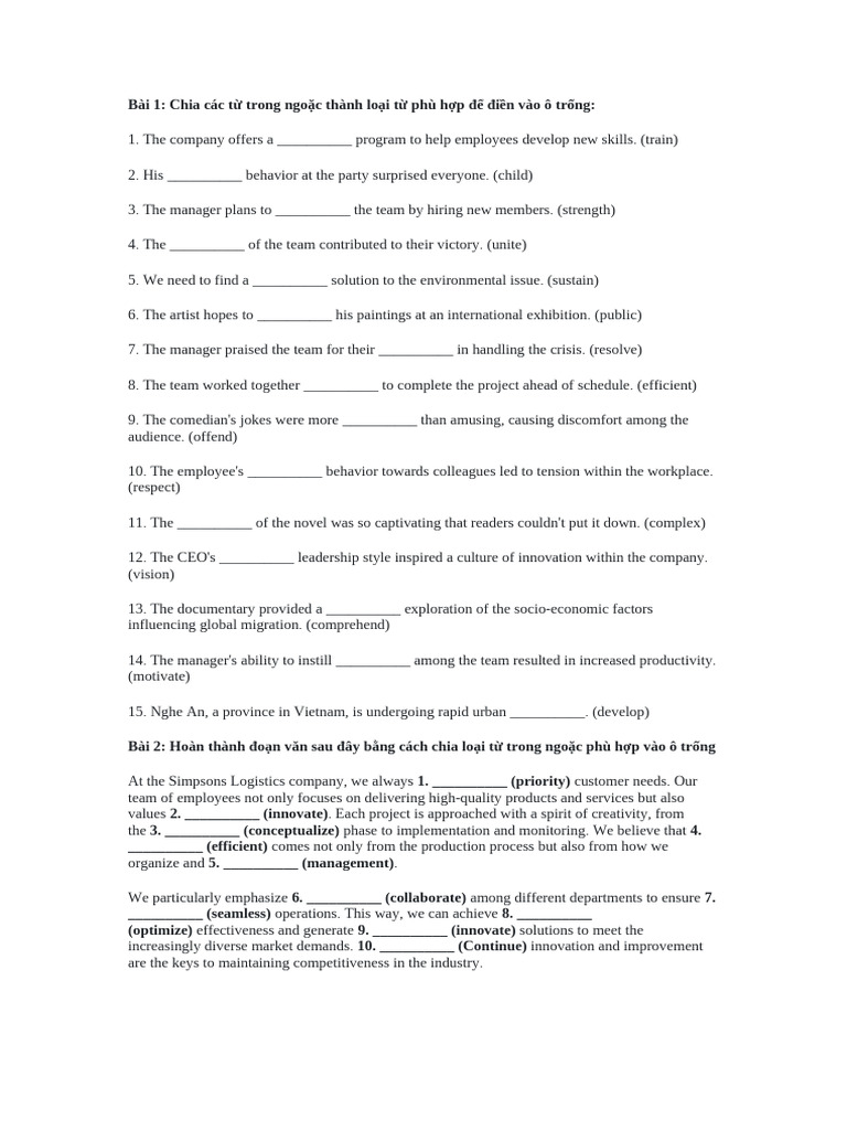 Từ Vựng và Ngữ Pháp Tiếng Anh | PDF