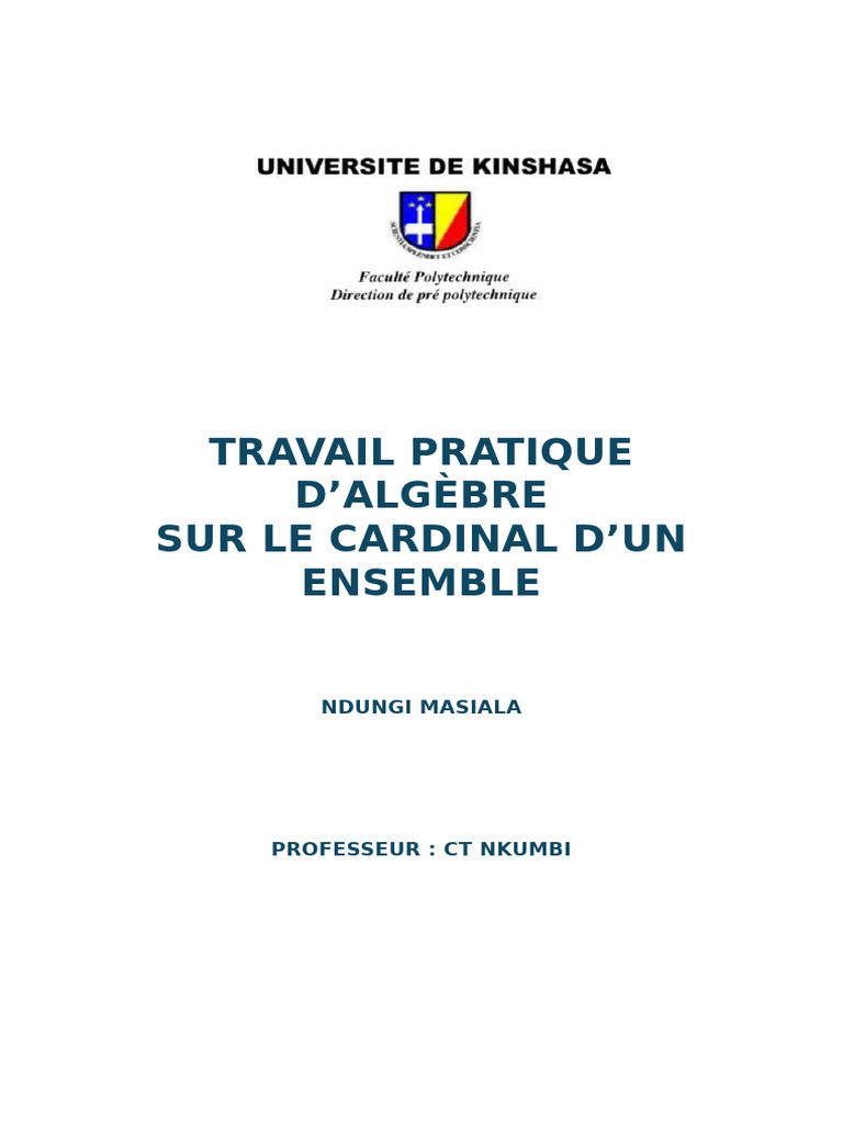 Cardinal d'un ensemble en mathématiques | PDF | Entier naturel ...