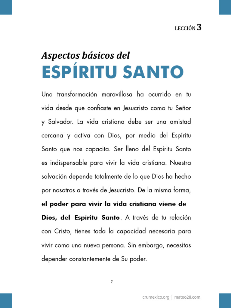 Poder del Espíritu Santo en la Vida Cristiana | PDF